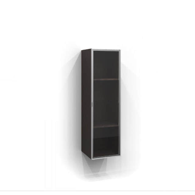Svedbergs Høyskap Vitrine Dør med glass 120cm / 35cm / Svart + røkfarget glass Svedbergs Høyskap bad SV-7120356-3
