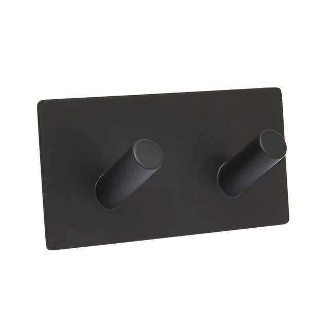 Svedbergs Selvklebende Dobbel Krok A02 Svart matt Svedbergs Knagger SV-A02-S