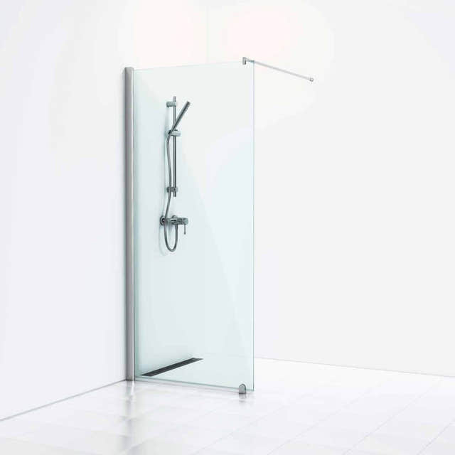 Svedbergs Skoga Dusjvegg Rett (walk-in) Krom / 100cm / Klart glass Svedbergs Dusjvegg SV-6120041