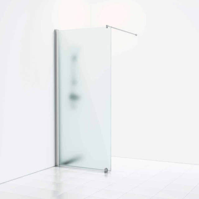Svedbergs Skoga Dusjvegg Rett (walk-in) Matt aluminium / 100cm / Frostet glass Svedbergs Dusjvegg SV-6120131