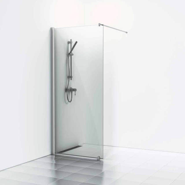 Svedbergs Skoga Dusjvegg Rett (walk-in) Matt aluminium / 100cm / Røkfarget glass Svedbergs Dusjvegg SV-6120331