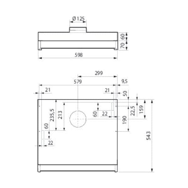 Systemair (Villavent) Monolit-AC Kjøkkenhette 60cm - til ekstern motor Systemair Kjøkkenvifte