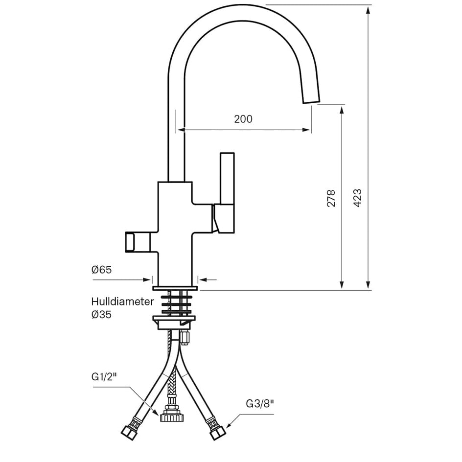 Tapwell ARM184 Kjøkkenarmatur Avstengning Tapwell Kjøkkenarmatur