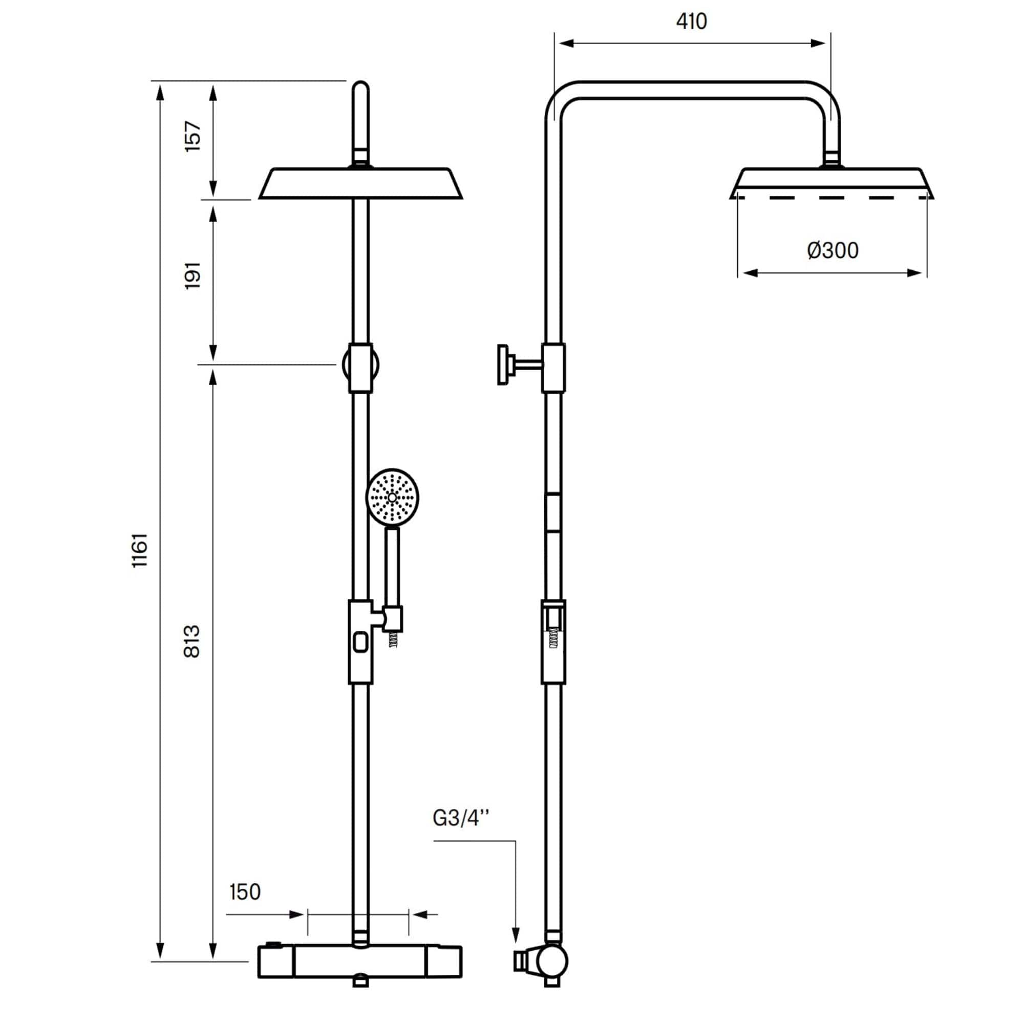 Tapwell ARM7200 Takdusj Ø32cm Tapwell Takdusj