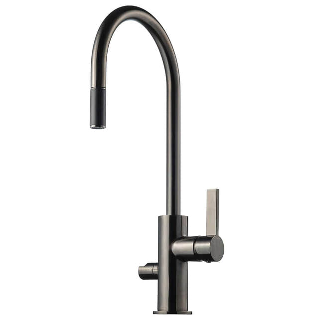 Tapwell ARM885 Kjøkkenarmatur Uttrekk+Avstengning Brushed black chrome Tapwell Kjøkkenarmatur TA-9424286