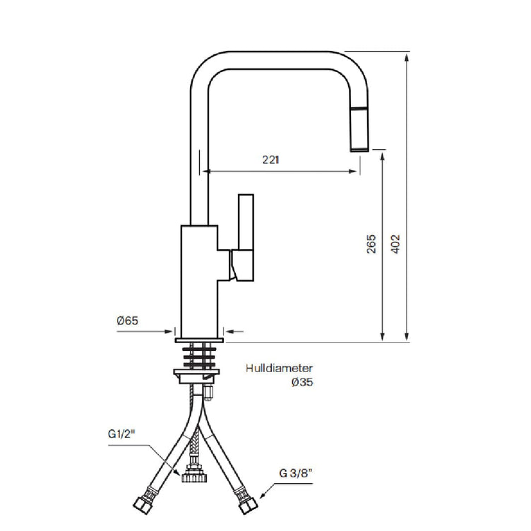 Tapwell ARM985 Kjøkkenarmatur Uttrekk
