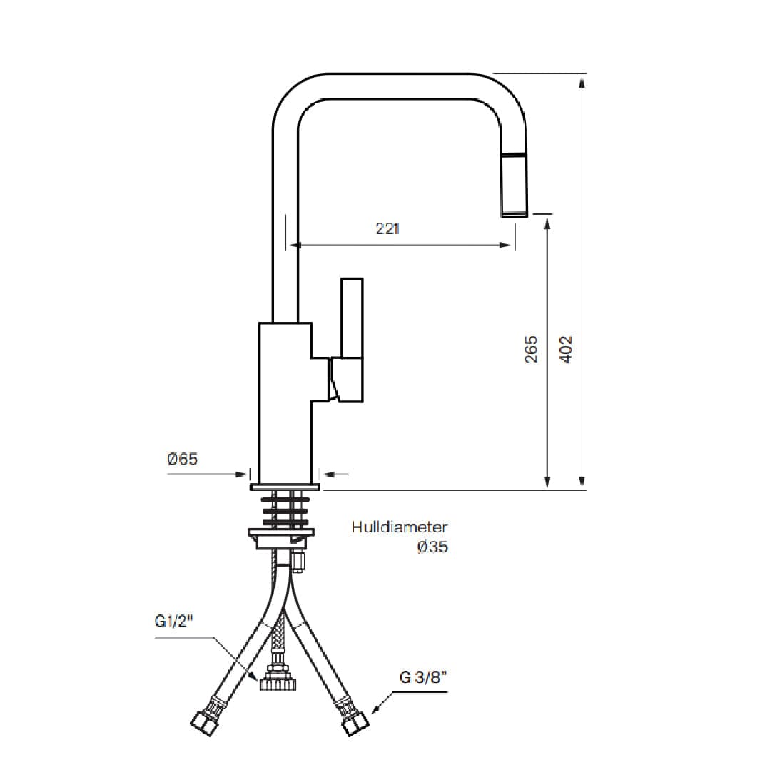 Tapwell ARM985 Kjøkkenarmatur Uttrekk Tapwell Kjøkkenarmatur