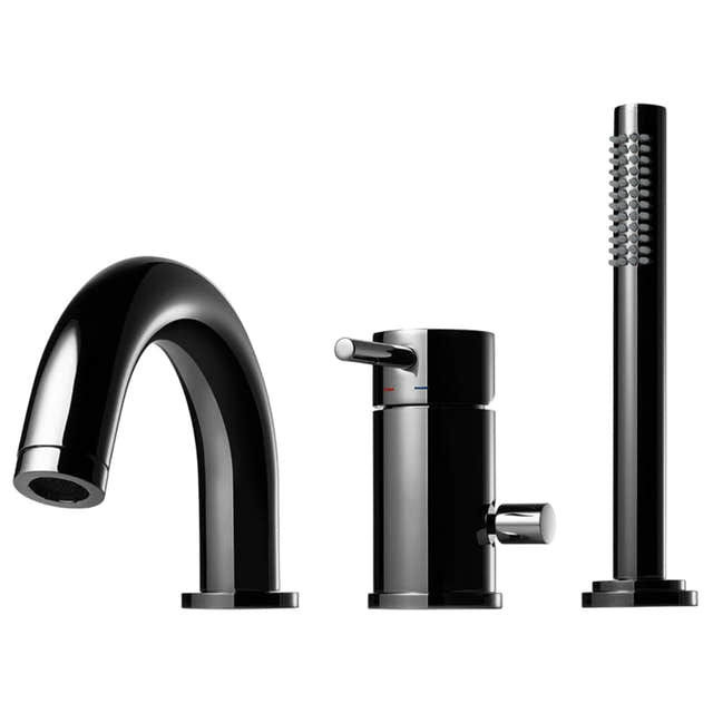 Tapwell BI047 Karkantbatteri 3-hulls Black chrome Tapwell Badekararmatur TA-9422110