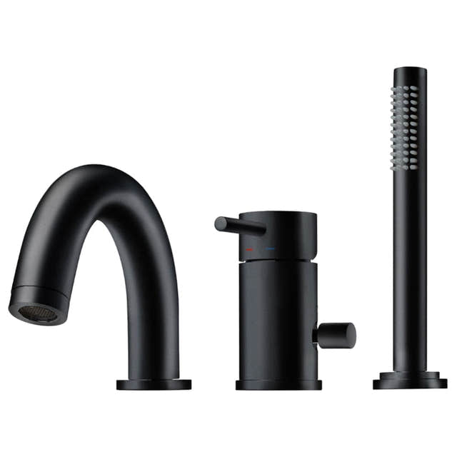 Tapwell BI047 Karkantbatteri 3-hulls Svart matt Tapwell Badekararmatur TA-9421168