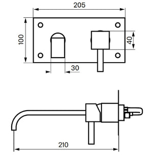 Tapwell BOX006 Rettangolo Servantbatteri Innbygging