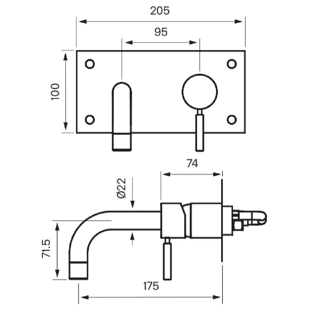 Tapwell BOX006 Servantbatteri Innbygging Tapwell Blandebatteri innbygging