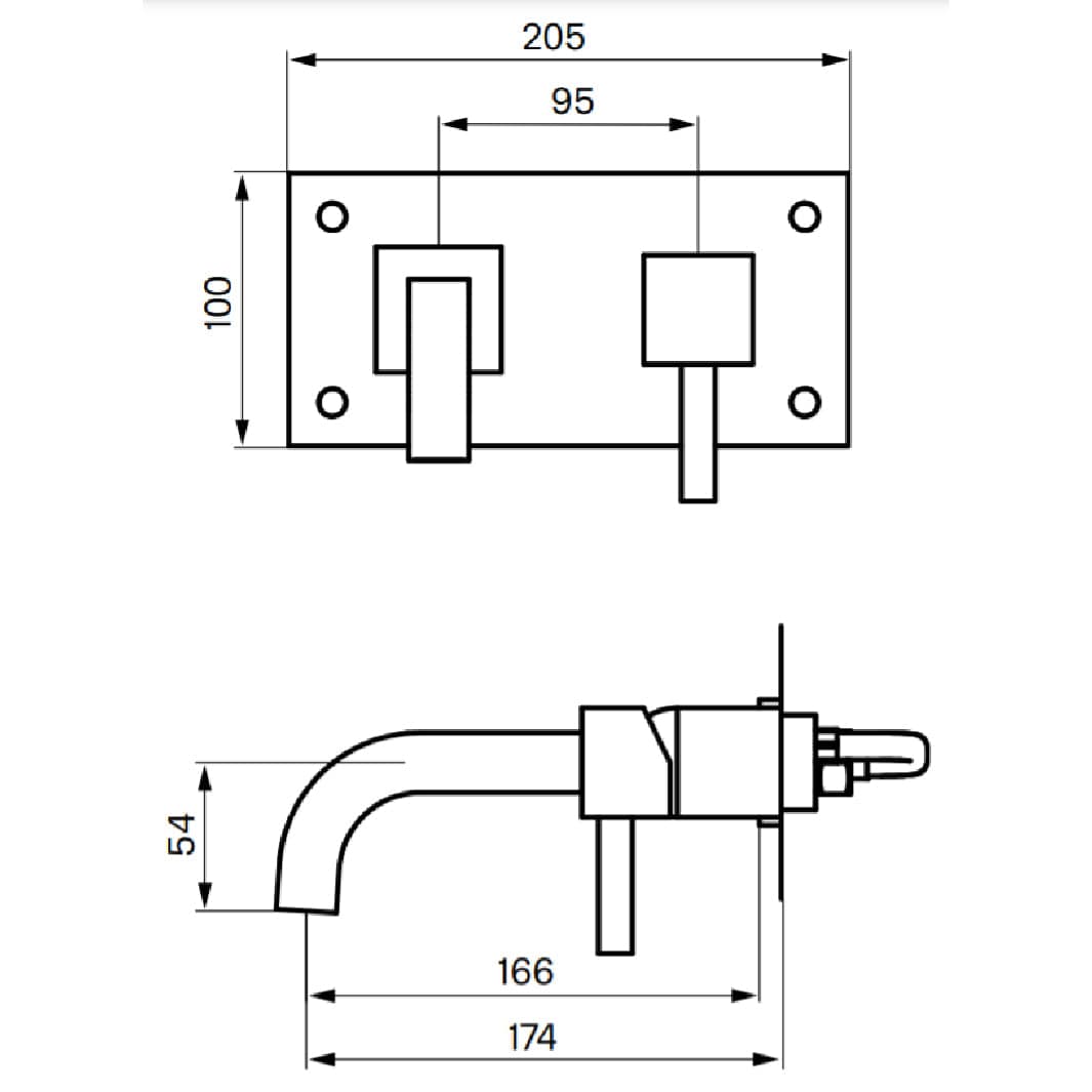 Tapwell BOX006 Square Servantbatteri Innbygging Tapwell Blandebatteri innbygging