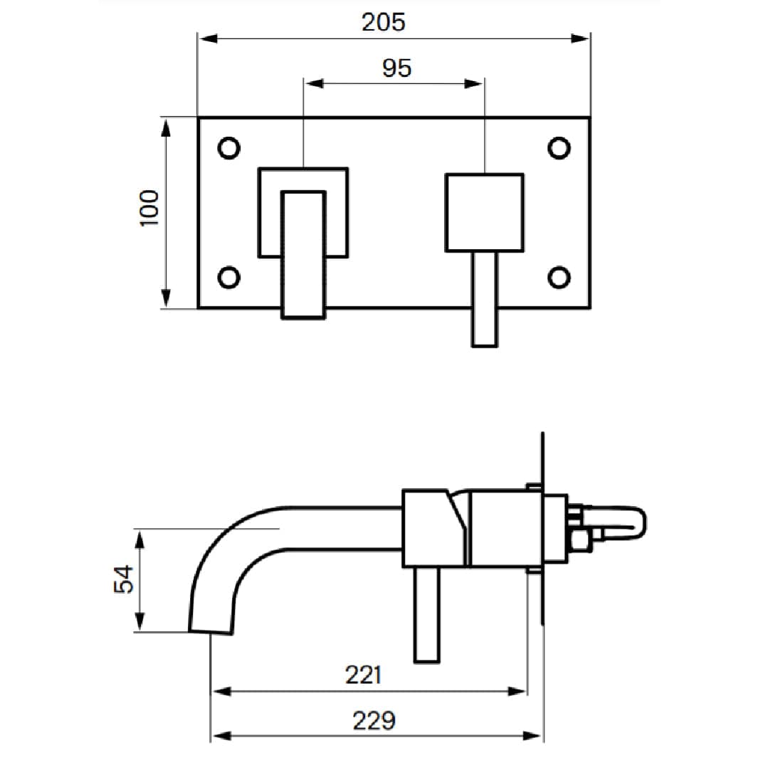 Tapwell BOX008 Square Servantbatteri Innbygging Tapwell Blandebatteri innbygging