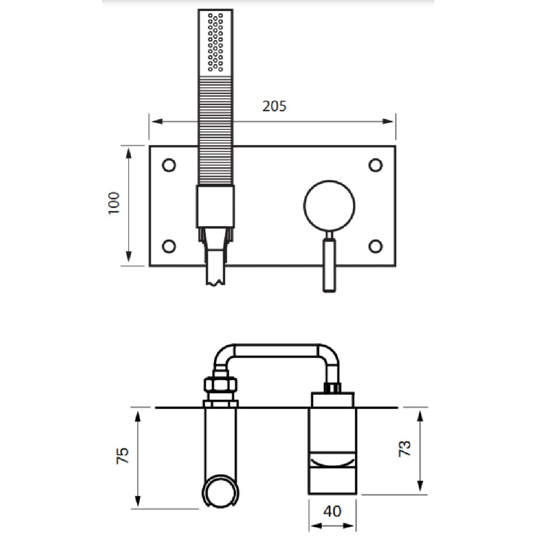 Tapwell BOX011-364 Dusjbatteri Innbygging Tapwell Blandebatteri innbygging