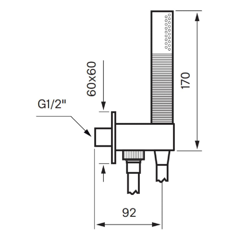 Tapwell BOX300/300 Square Hånddusj Innbygging