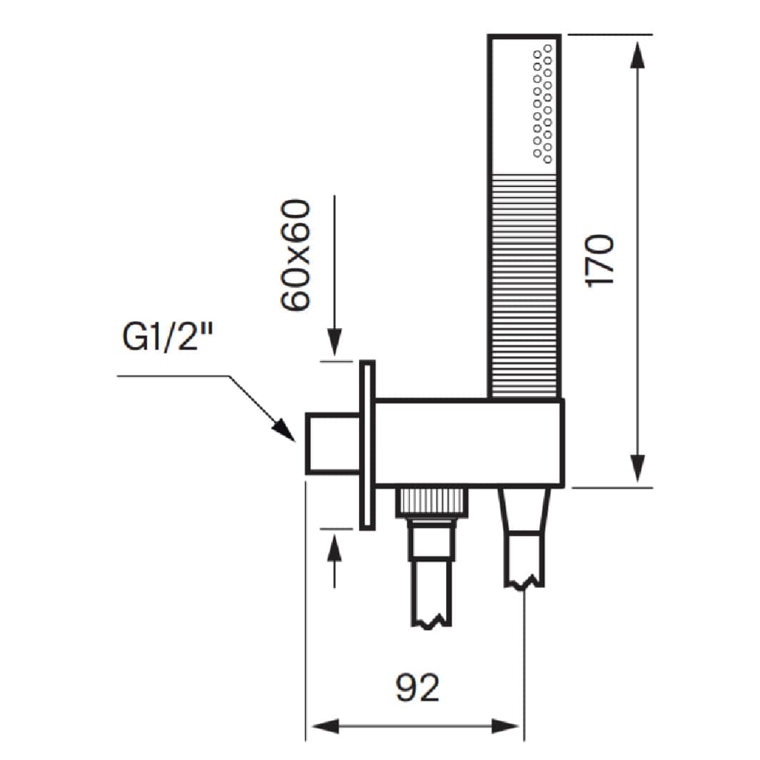 Tapwell BOX300/300 Square Hånddusj Innbygging Tapwell Blandebatteri innbygging