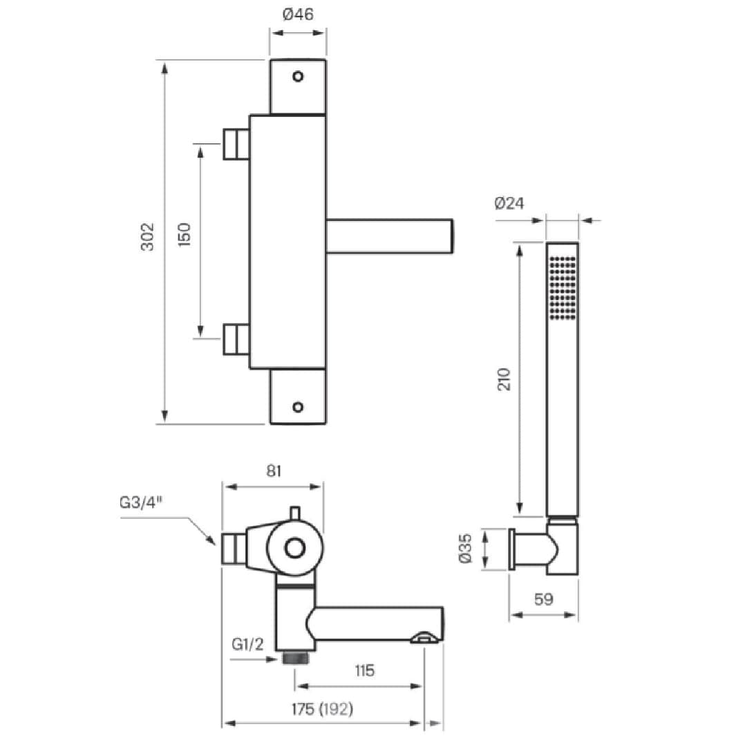 Tapwell EVM026 Badekararmatur Tapwell Badekararmatur
