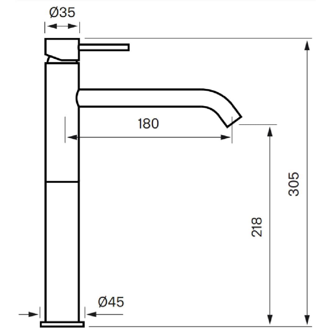 Tapwell EVM082 Høy Servantbatteri Tapwell Servantbatteri