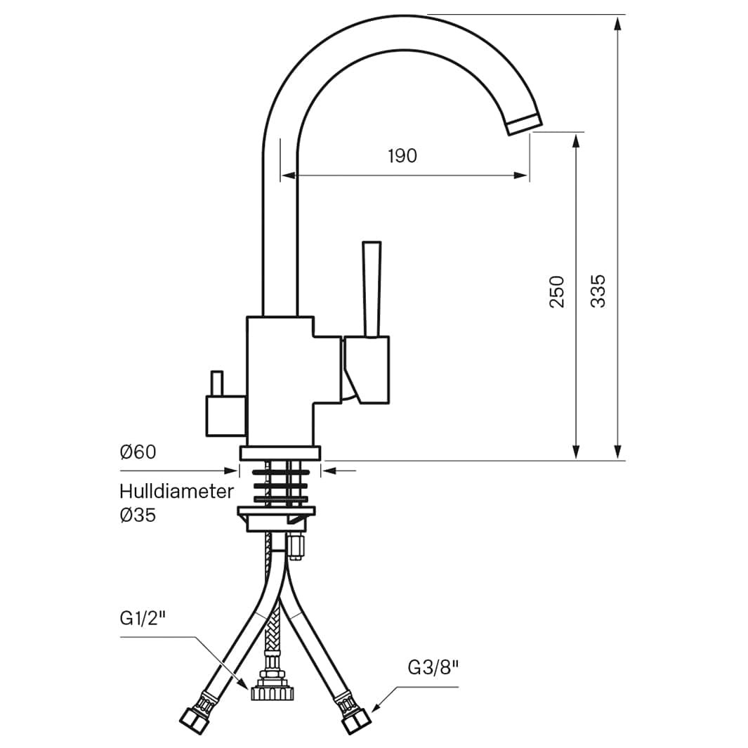 Tapwell EVO184 Kjøkkenarmatur Avstengning Tapwell Kjøkkenarmatur