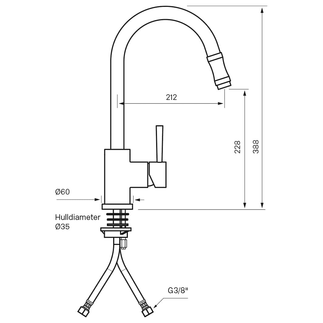 Tapwell EVO185 Kjøkkenarmatur Uttrekk Tapwell Kjøkkenarmatur