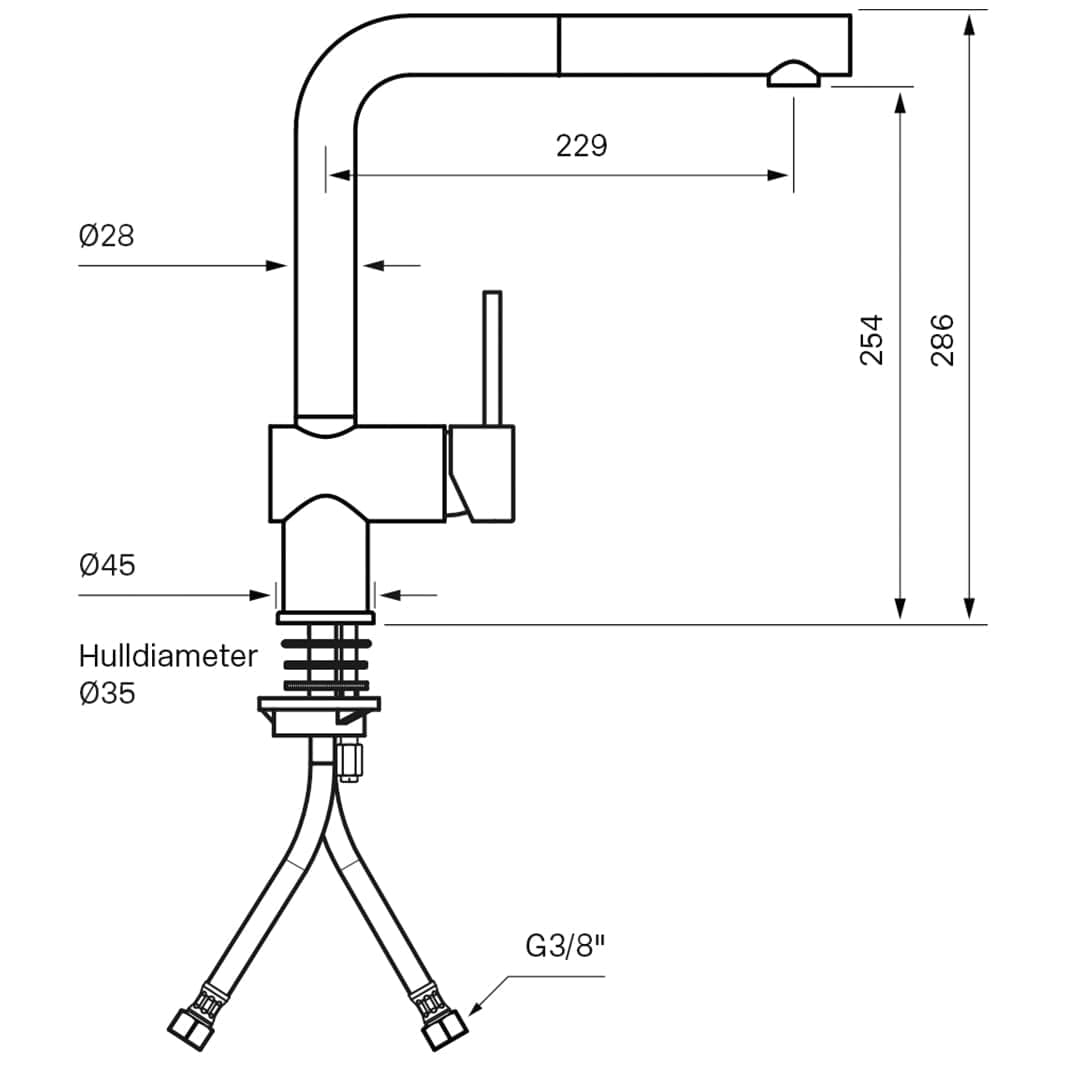 Tapwell EVO285 CR Kjøkkenarmatur Krom Tapwell Kjøkkenarmatur TA-4230335