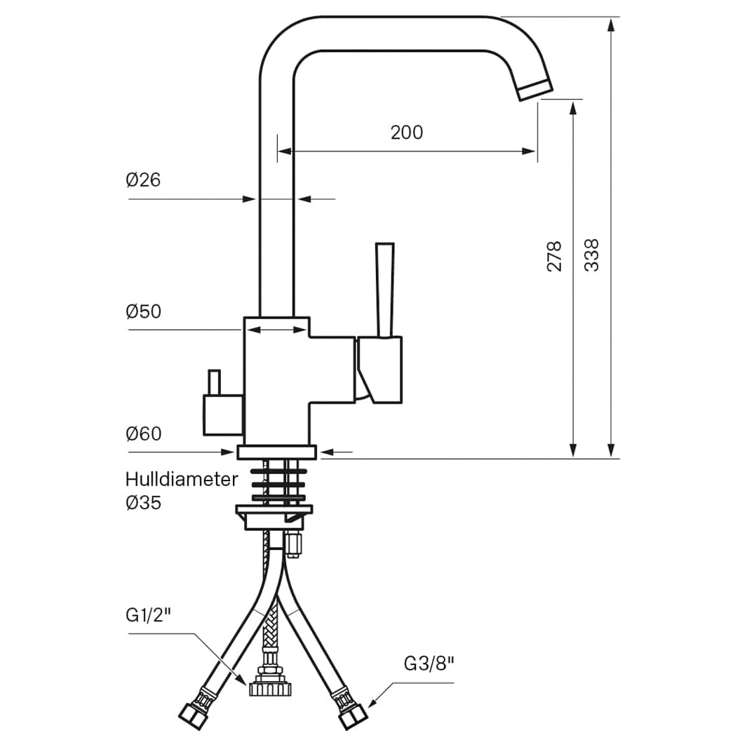 Tapwell EVO984 Kjøkkenarmatur Avstengning Tapwell Kjøkkenarmatur