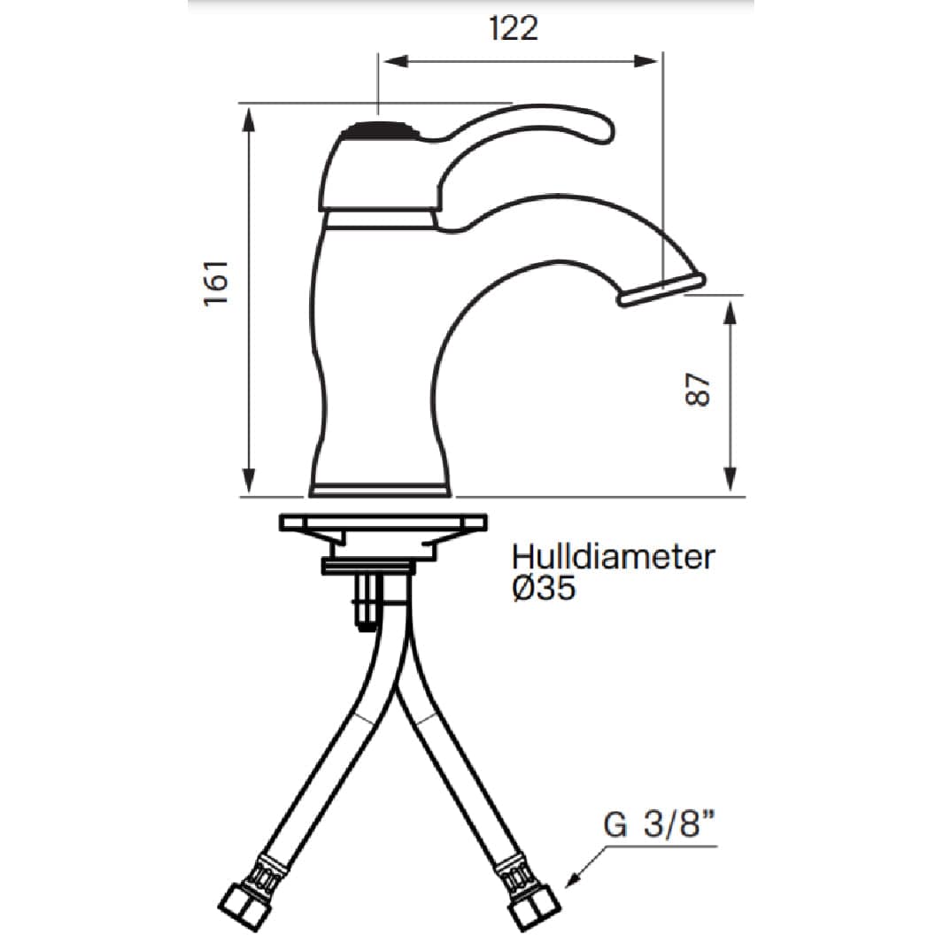 Tapwell FA071 Classic CR Servantbatteri Krom Tapwell Servantbatteri TA-9423647