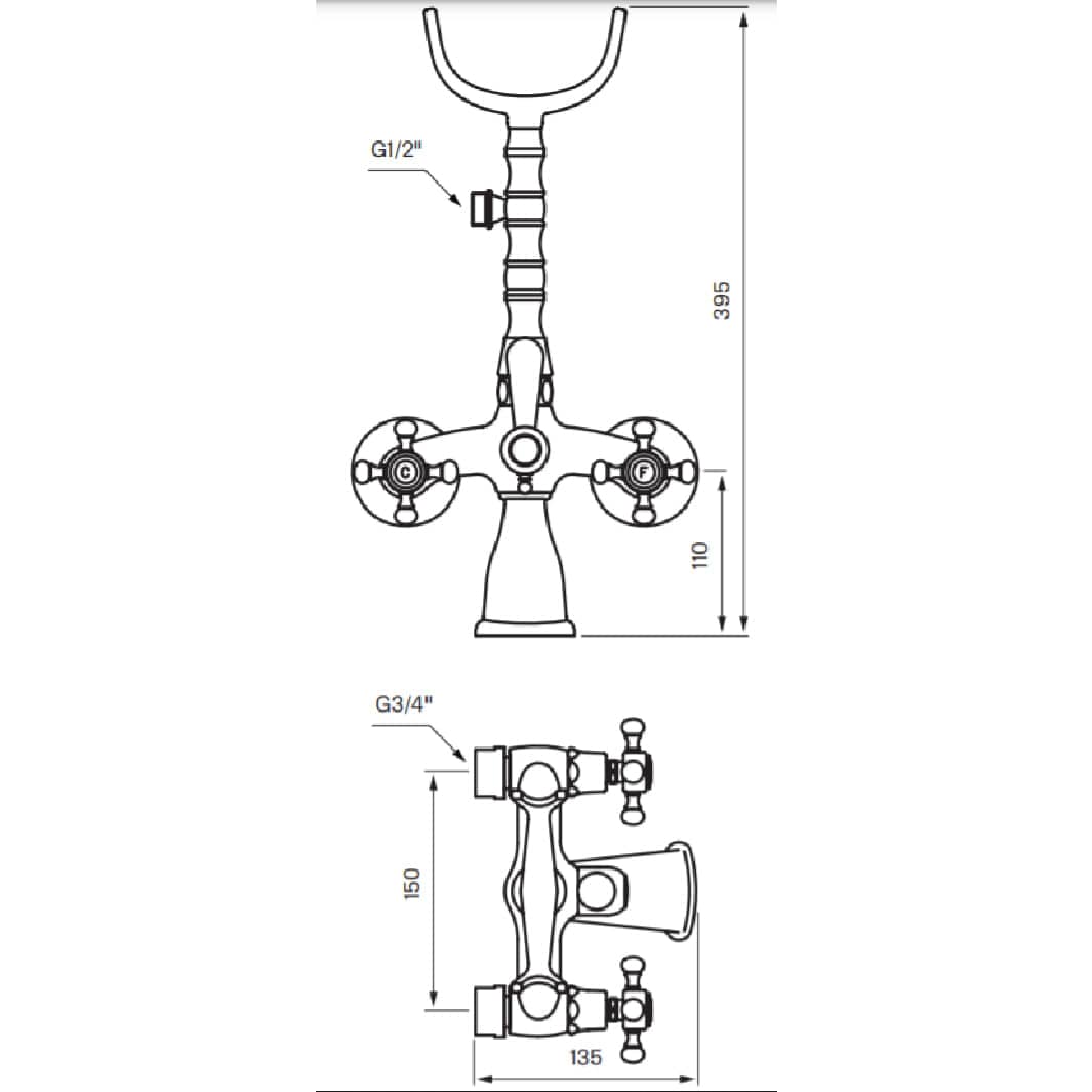 Tapwell FBLV023 Classic Badekararmatur Tapwell Servantbatteri