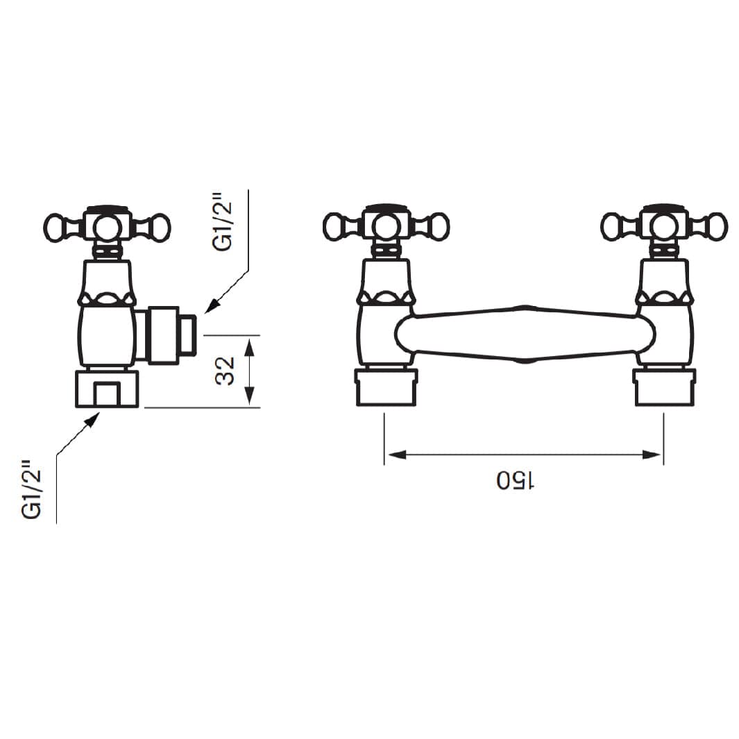 Tapwell FBLV168 Classic Dusjbatteri 2-greps Tapwell Dusjbatteri