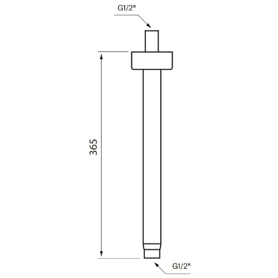 Tapwell FL308-365 CR Taknedløp L365mm Krom Tapwell Dusjtilbehør TA-8190771