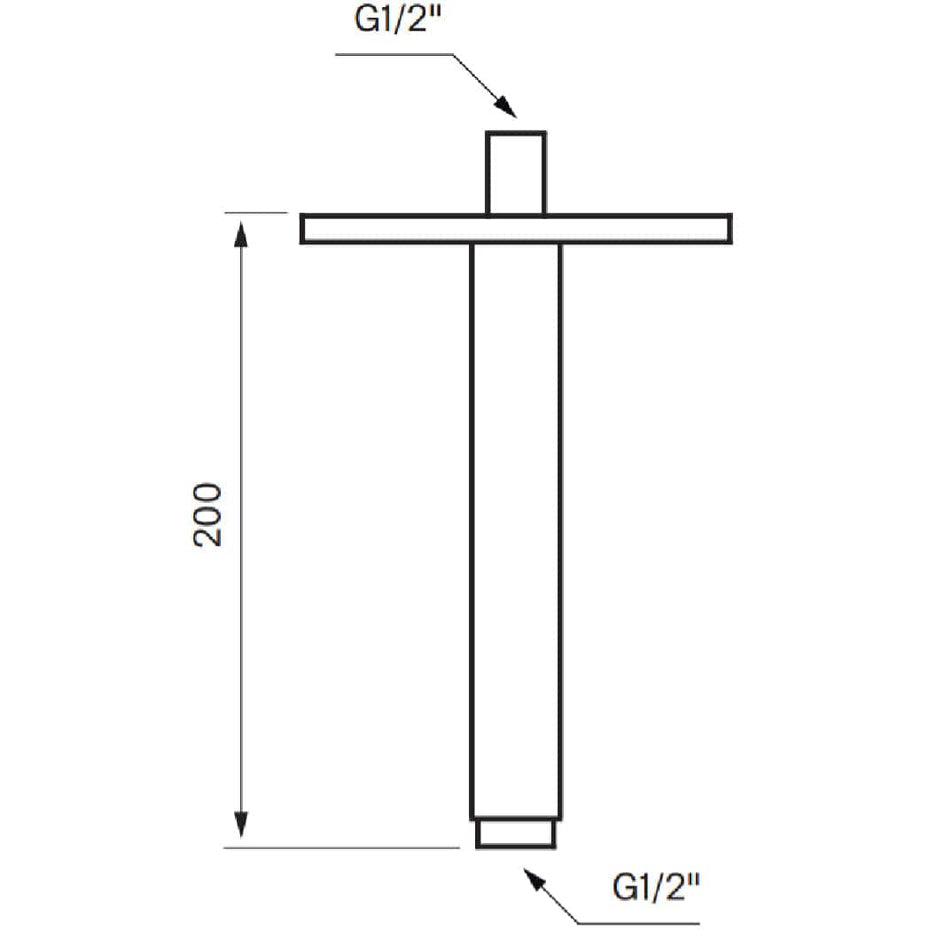 Tapwell FL309-200 CR Taknedløp L200mm Krom Tapwell Dusjtilbehør TA-8190781