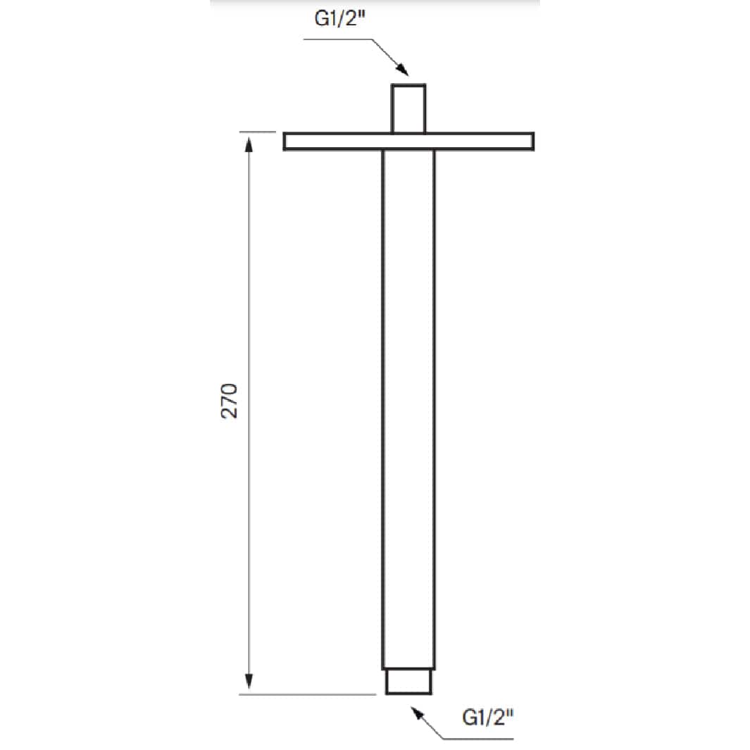 Tapwell FL309-270 Taknedløp L270mm Tapwell Dusjtilbehør