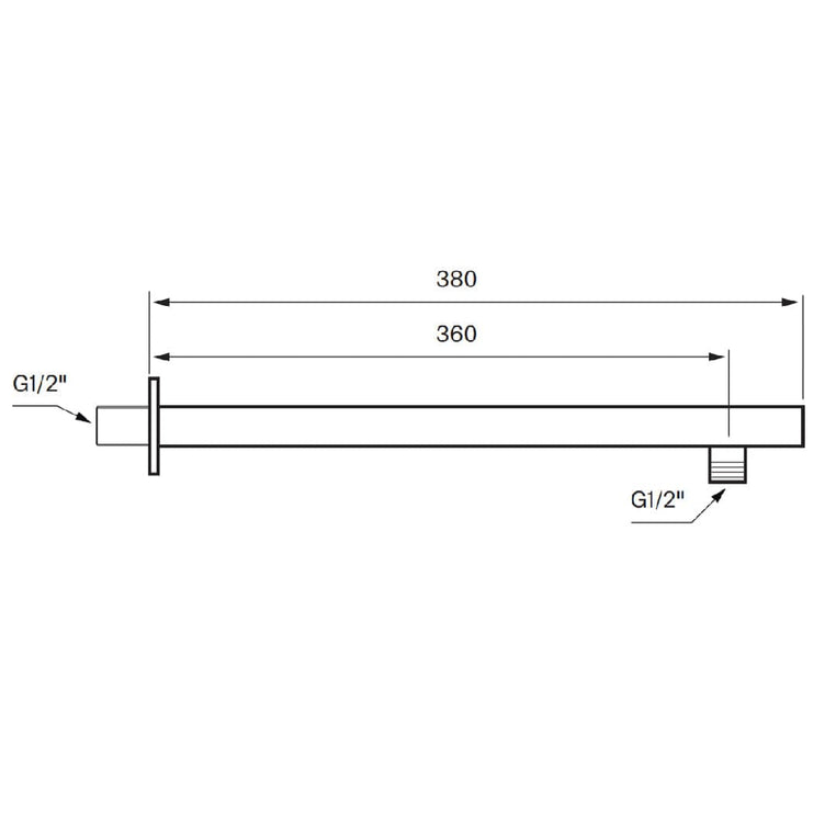 Tapwell FL322 Square Veggutløp L360mm