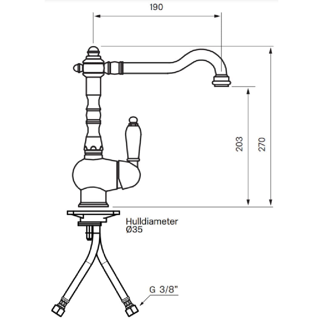 Tapwell FME071 Classic Servantbatteri Tapwell Servantbatteri