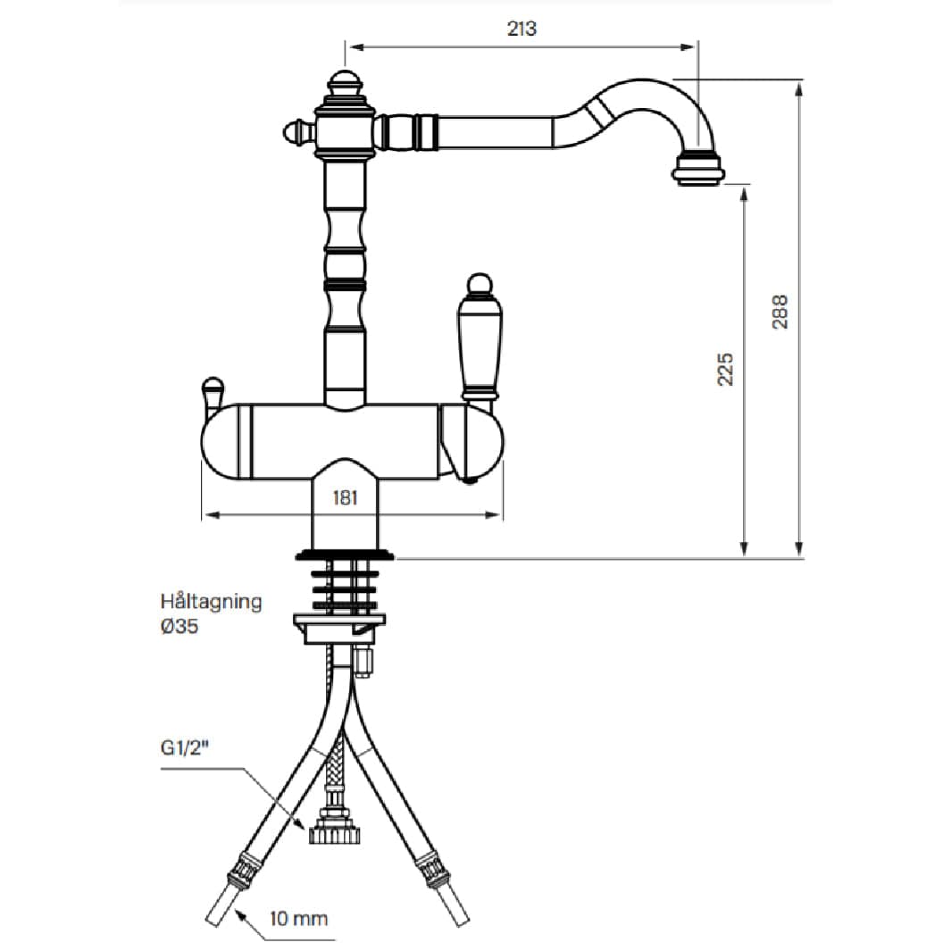 Tapwell FME184 Classic Kjøkkenarmatur Avstengning Tapwell Kjøkkenarmatur
