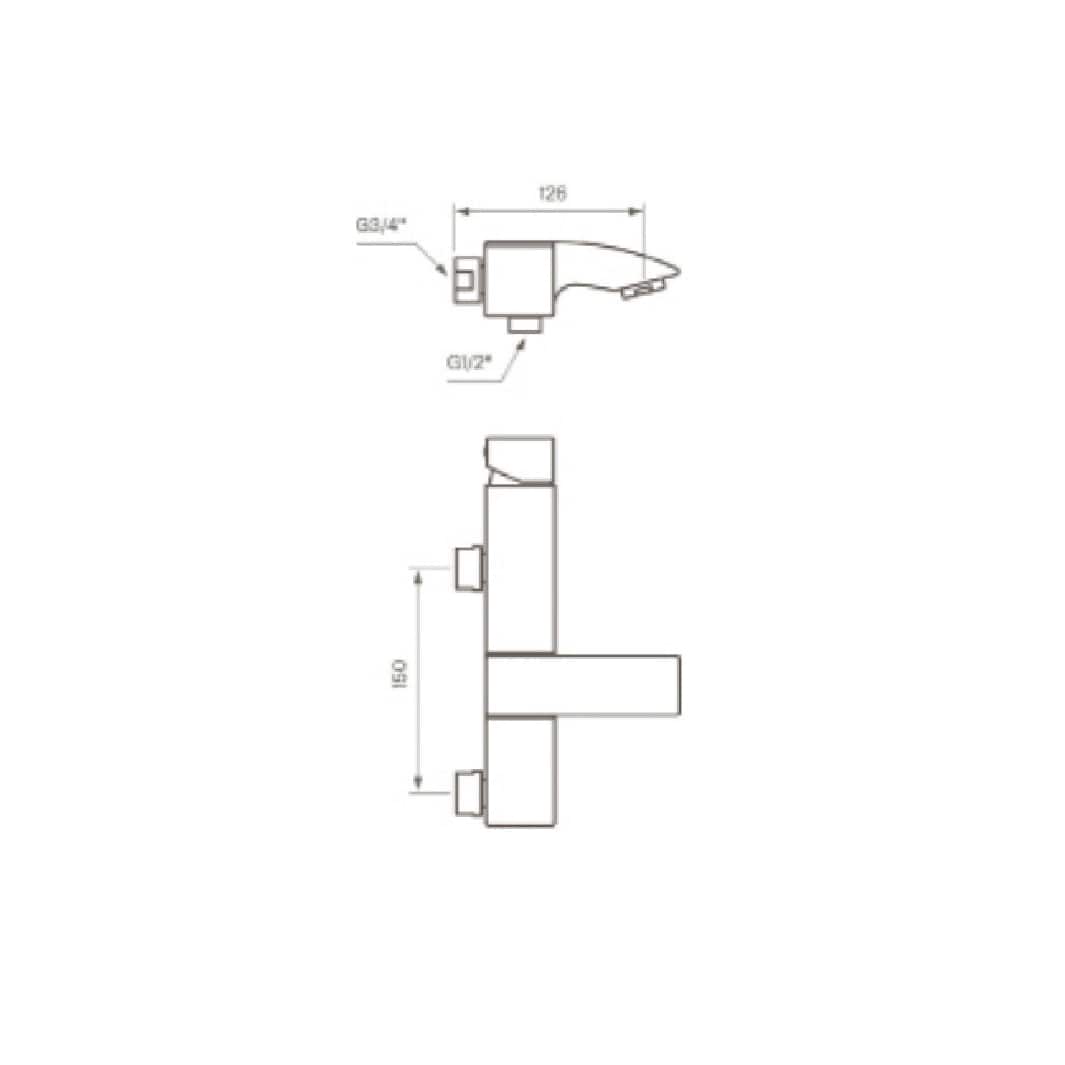 Tapwell LEC023 CR Badekararmatur Krom Tapwell Badekararmatur TA-8111553