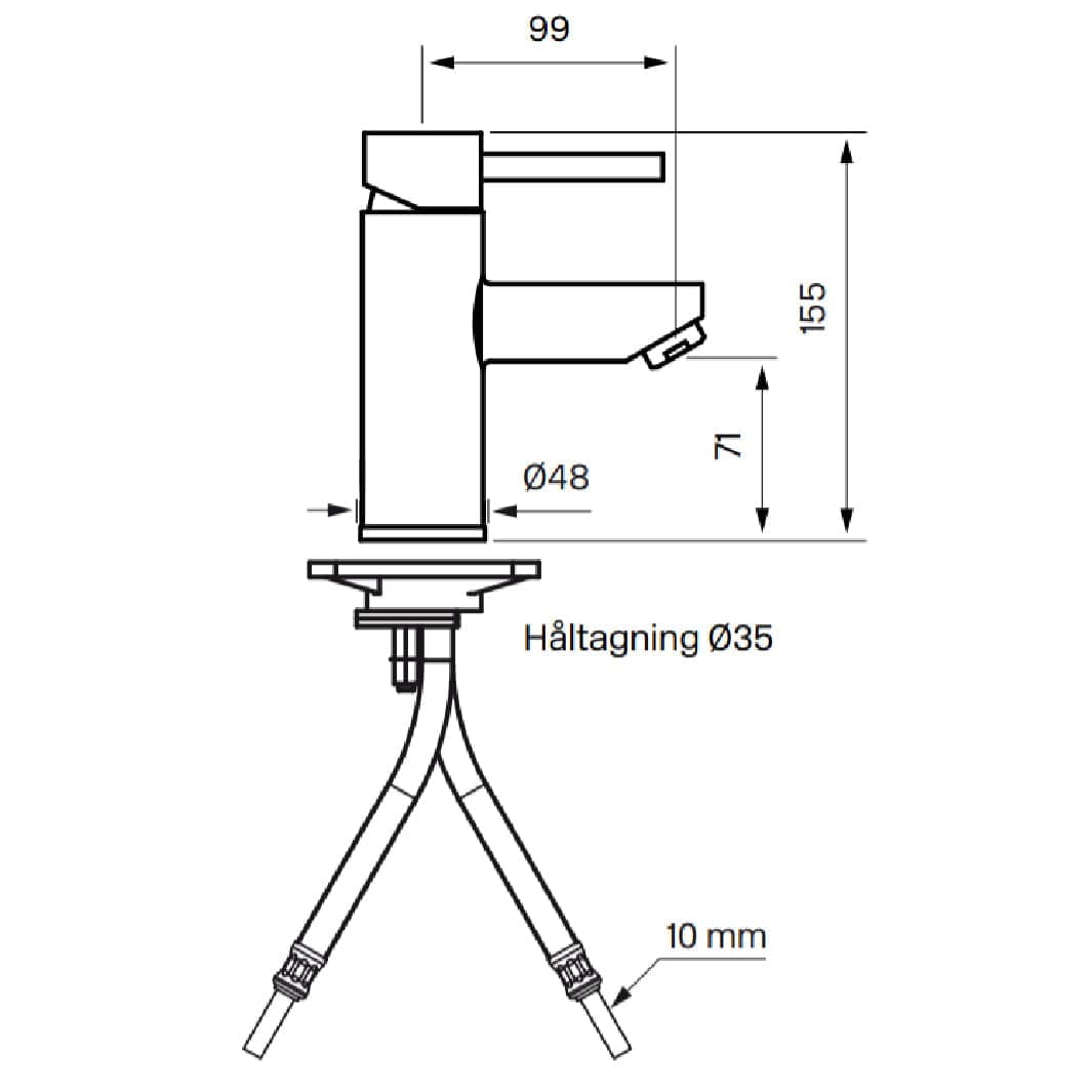 Tapwell SK071 CR Servantbatteri Krom Tapwell Servantbatteri TA-4230111