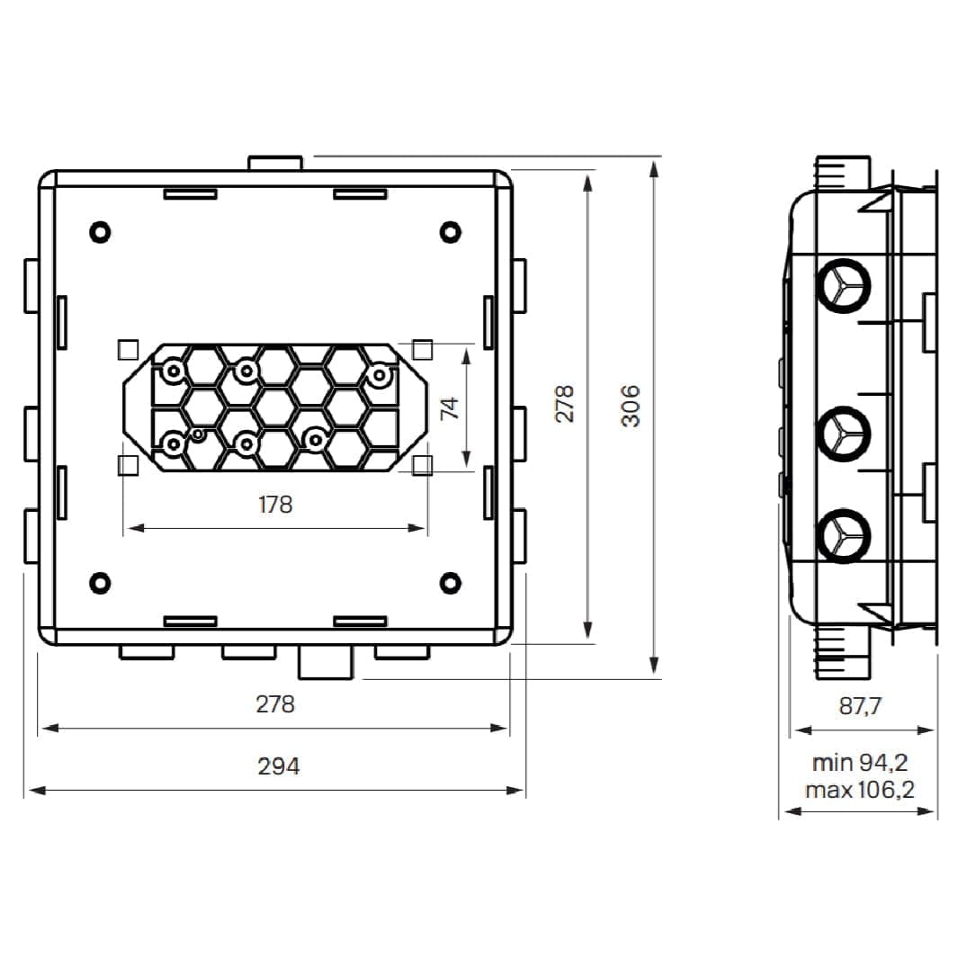 Tapwell T BOX 2.0 Small Innbyggingsboks Tapwell Blandebatteri innbygging TA-9422118
