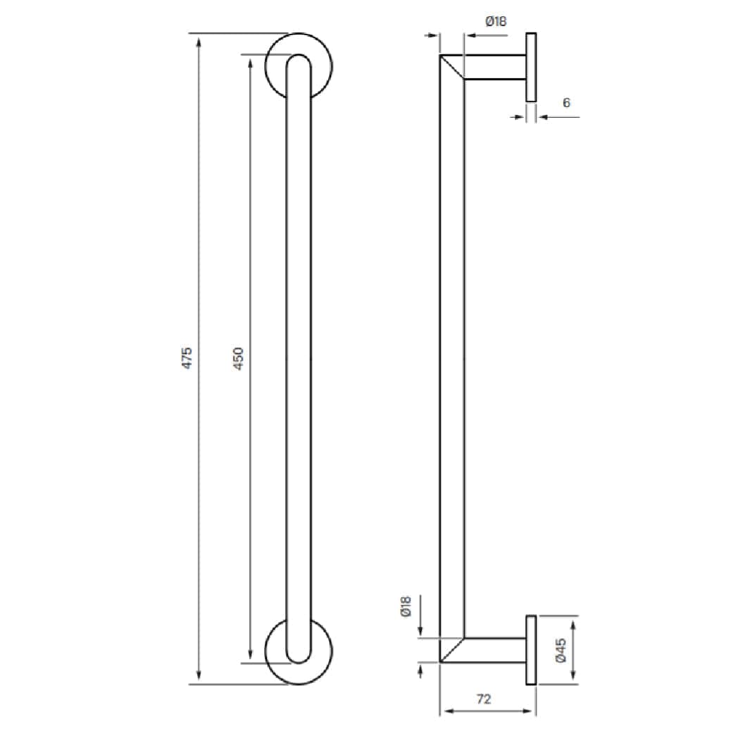Tapwell TA211 Håndklestang L475mm Tapwell Håndklestang