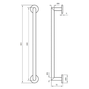 Tapwell TA212 Håndklestang L600mm