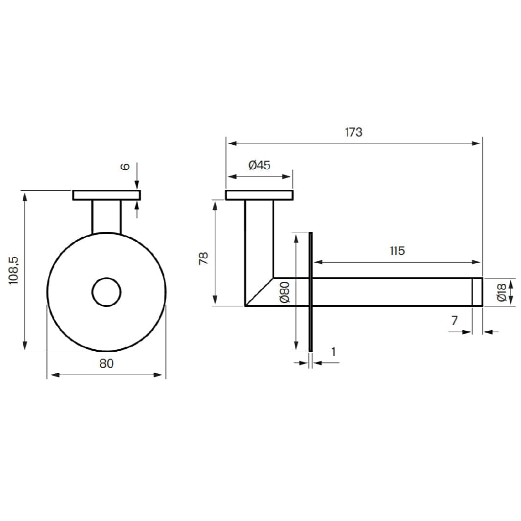 Tapwell TA234 Reserverullholder Vegghengt Tapwell Reserverullholder