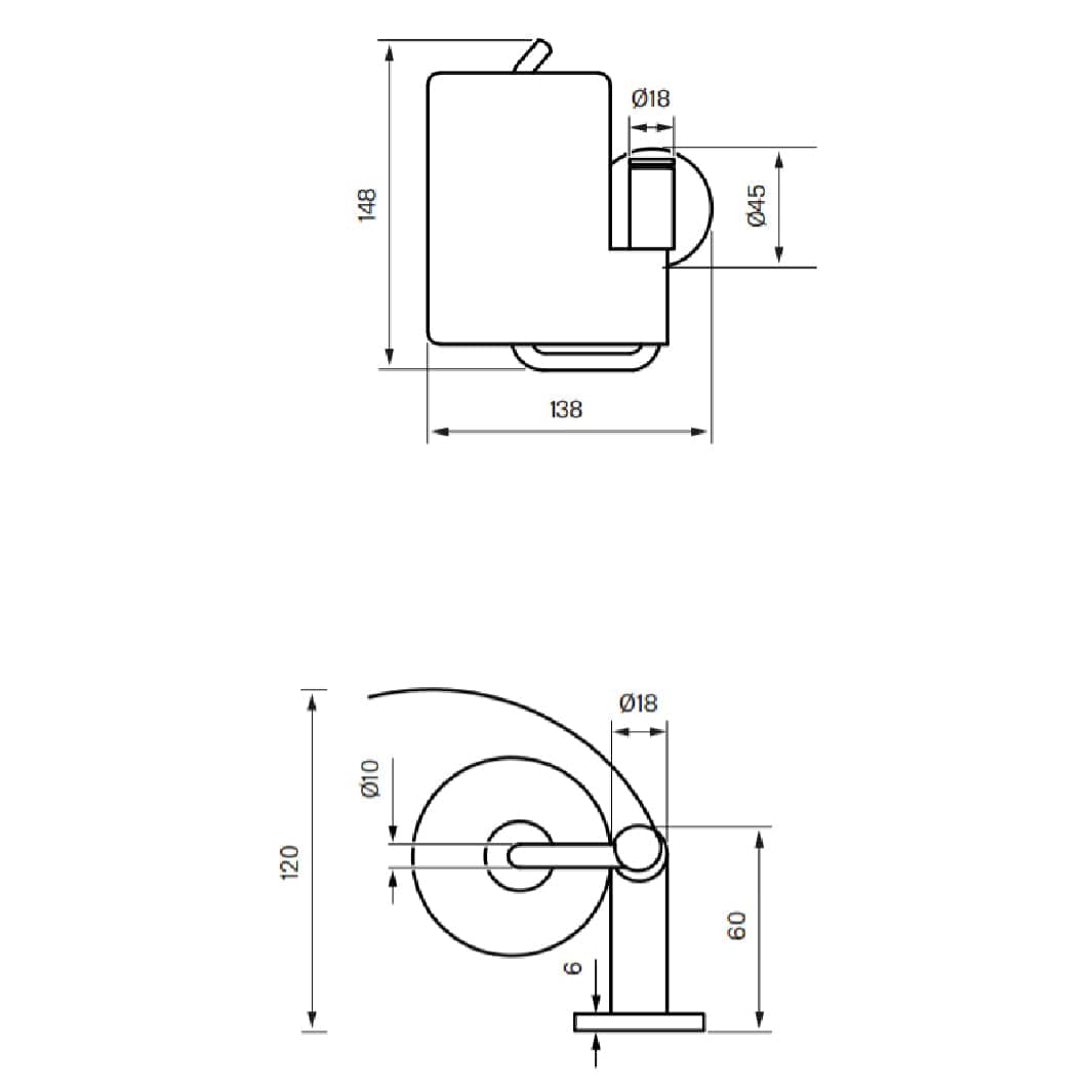 Tapwell TA236 Toalettrullholder Vegghengt m/lokk Tapwell Toalettrullholder
