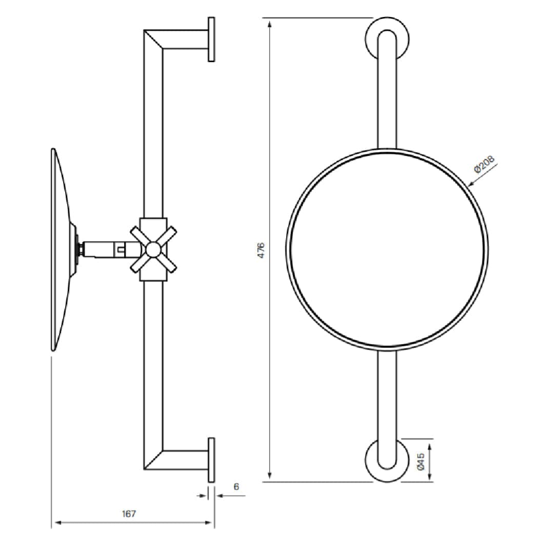 Tapwell TA816 Sminkespeil Ø208mm Tapwell Sminkespeil
