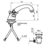 Tapwell Classic VLV065 Servantbatteri 2-greps