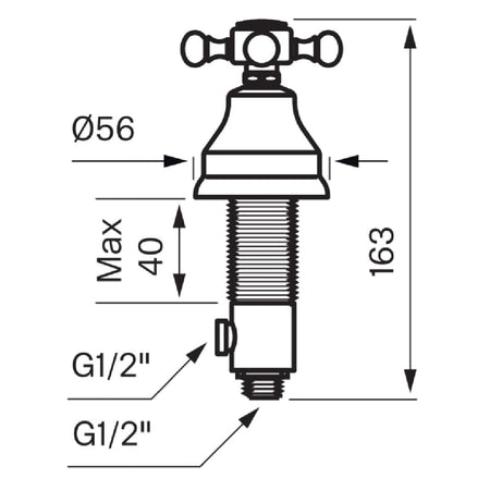 Tapwell VLV284 Avstengningskran for benkeplate