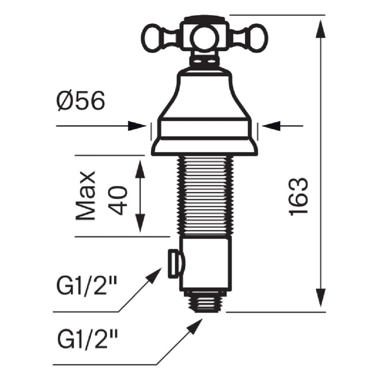 Tapwell VLV284 Avstengningskran for benkeplate