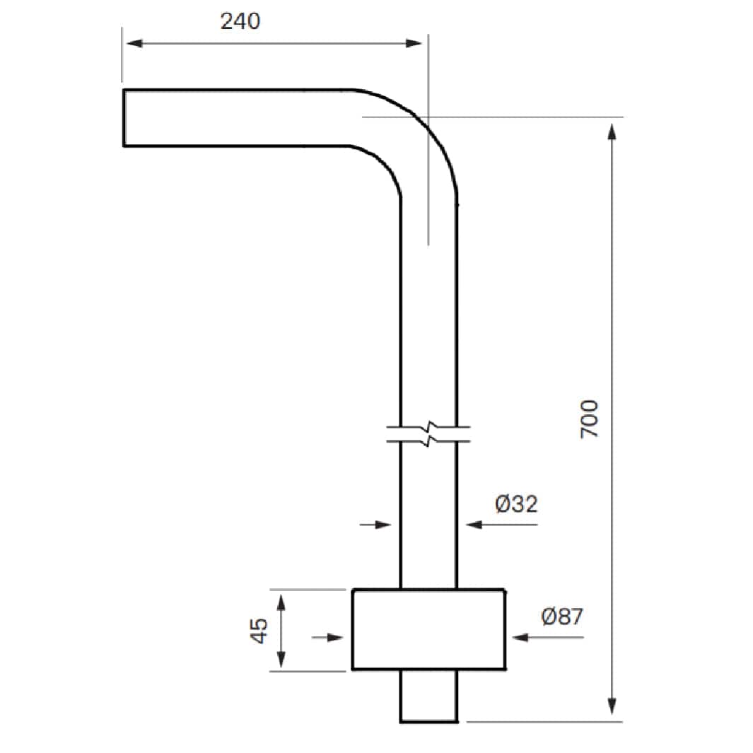 Tapwell XA21 Gulvrør for vannlås Ø32mm Tapwell Vannlås