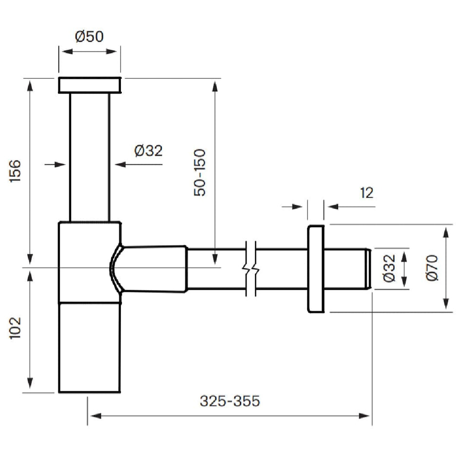 Tapwell XACC167 Vannlås servant Ø32mm Tapwell Vannlås