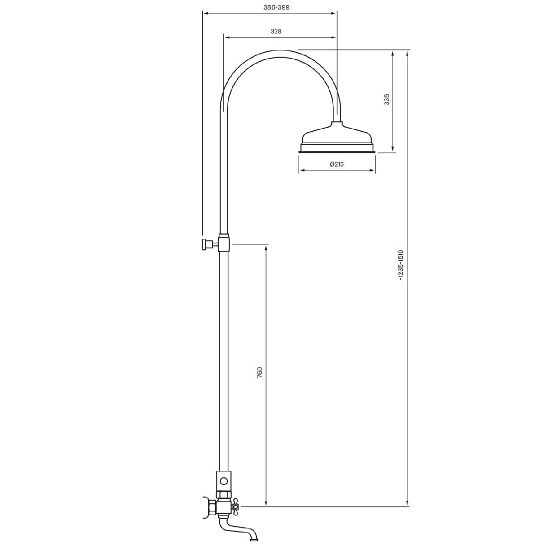 Tapwell XCOL022 Classic Takdusj for badekar Tapwell Takdusj