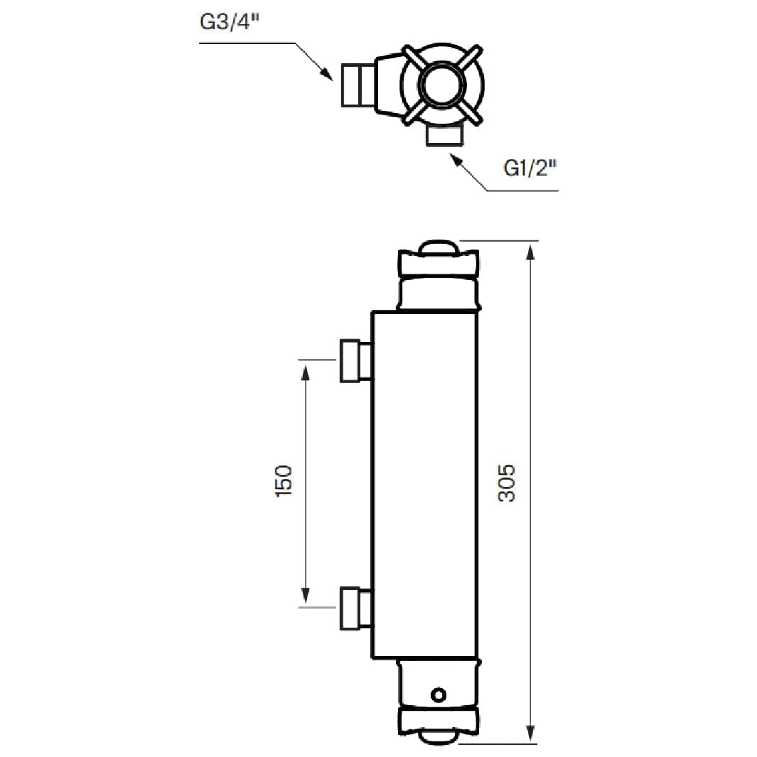 Tapwell XCOL168 Classic Dusjbatteri Tapwell Dusjbatteri